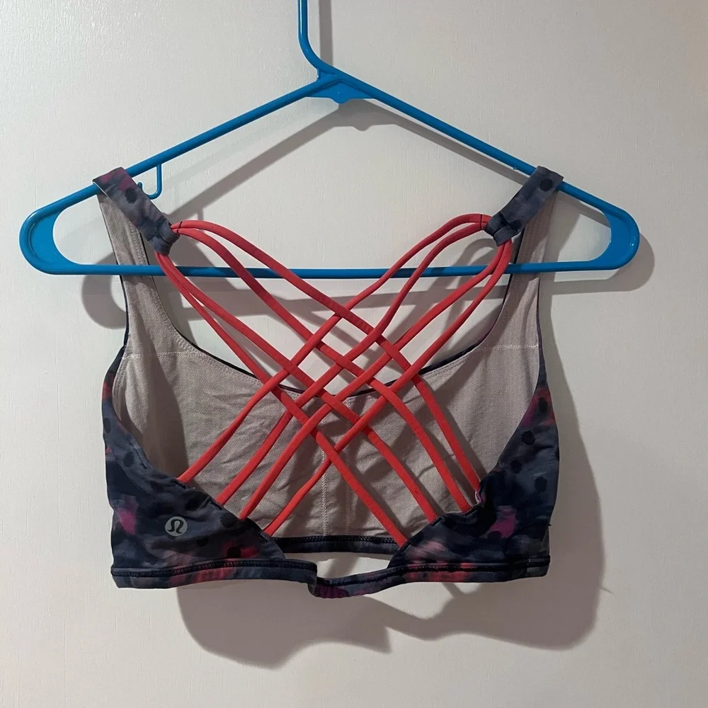 Lululemon Free To Be Wild Bra Windy Blooms Regal Plum Multi / Alarming Size 10 - Picture 4 of 6